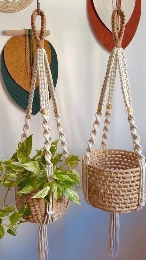 Sujetamaceta colgante de macramé